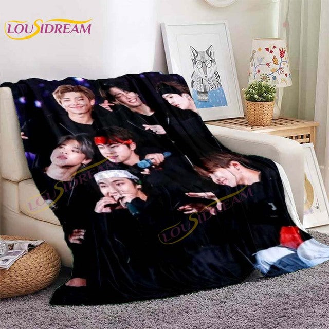 Kpop Bangtan Boys Stray Kids Blanket IDOL Fanart Blanket for Home Sofa Picnic Travel