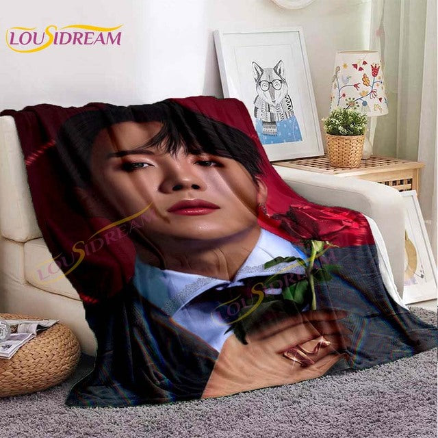 Kpop Bangtan Boys Stray Kids Blanket IDOL Fanart Blanket for Home Sofa Picnic Travel