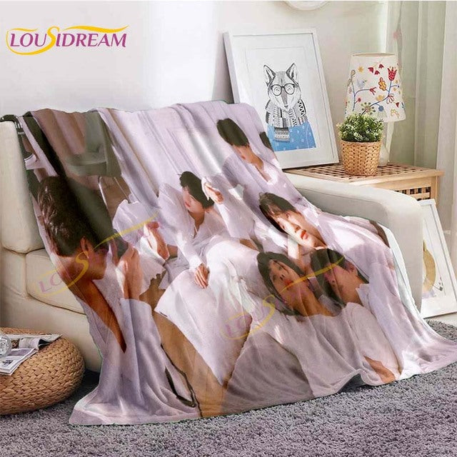 Kpop Bangtan Boys Stray Kids Blanket IDOL Fanart Blanket for Home Sofa Picnic Travel