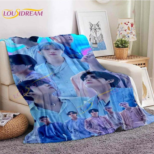 Kpop Bangtan Boys Stray Kids Blanket IDOL Fanart Blanket for Home Sofa Picnic Travel