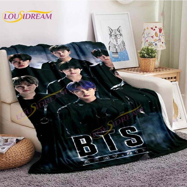 Kpop Bangtan Boys Stray Kids Blanket IDOL Fanart Blanket for Home Sofa Picnic Travel