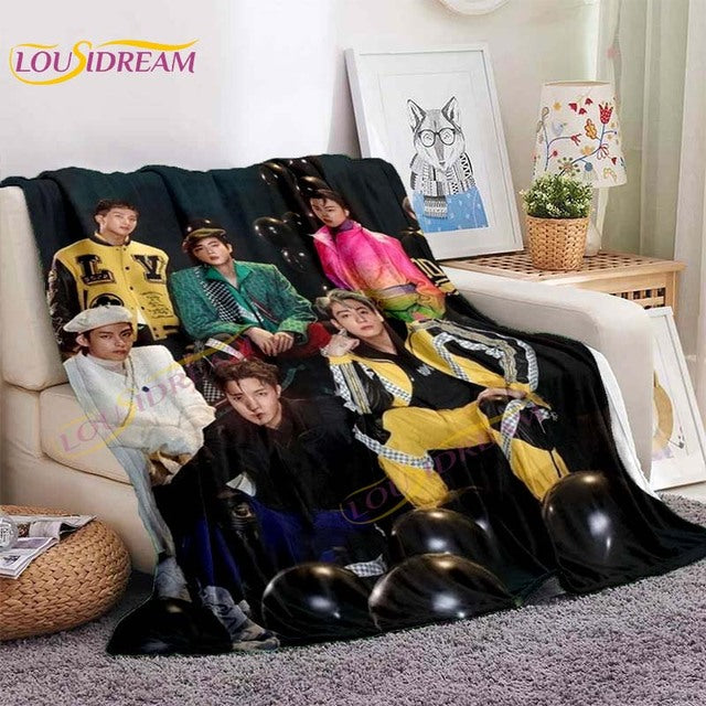 Kpop Bangtan Boys Stray Kids Blanket IDOL Fanart Blanket for Home Sofa Picnic Travel