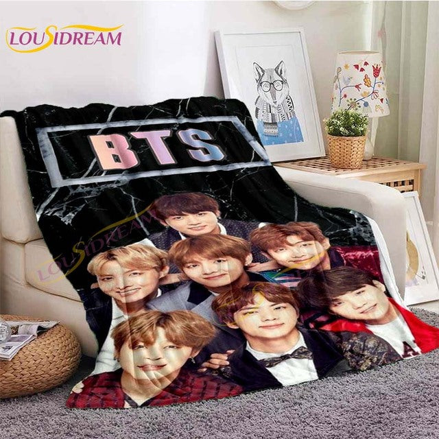Kpop Bangtan Boys Stray Kids Blanket IDOL Fanart Blanket for Home Sofa Picnic Travel