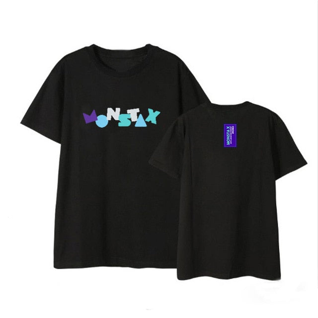 MONSTA X JAPAN FAN CONCERT Album Shirts Hip Hop Casual Loose Clothes T-shirt T Shirt Short Sleeve Tops T-shirt