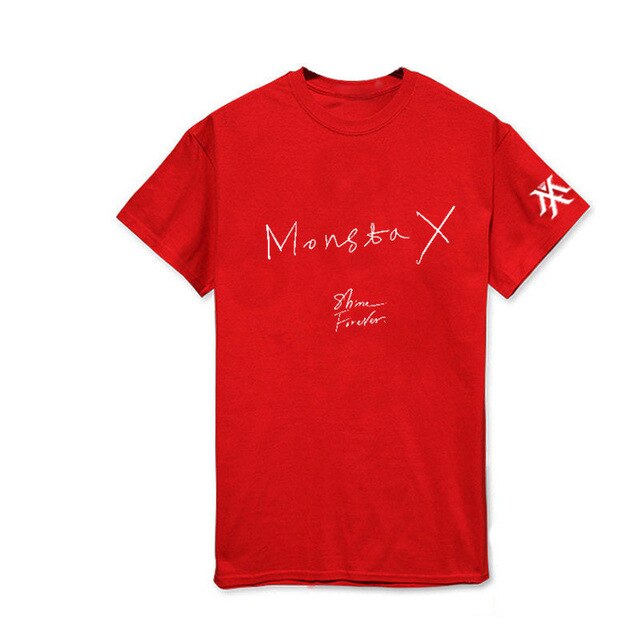 Kpop MONSTA X SHINE FOREVER Album Shirts K-POP Casual Cotton Tshirt T Shirt Short Sleeve Tops T-shirt - Kpopshop