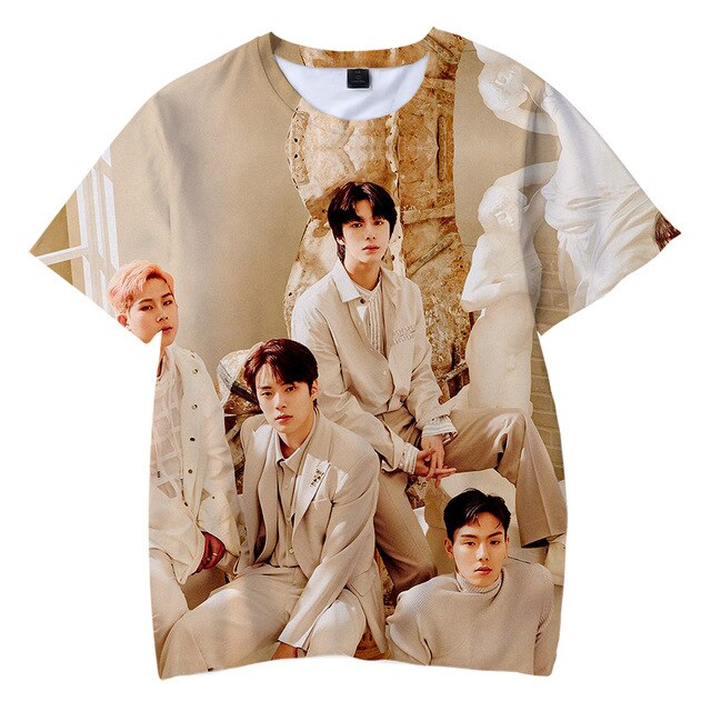 MONSTA X T-shirt O-Neck Men's Tshirt Women Summer Short Sleeve T-shirt Casual Streetshirt 2021 New Mini Album FANTASIA X