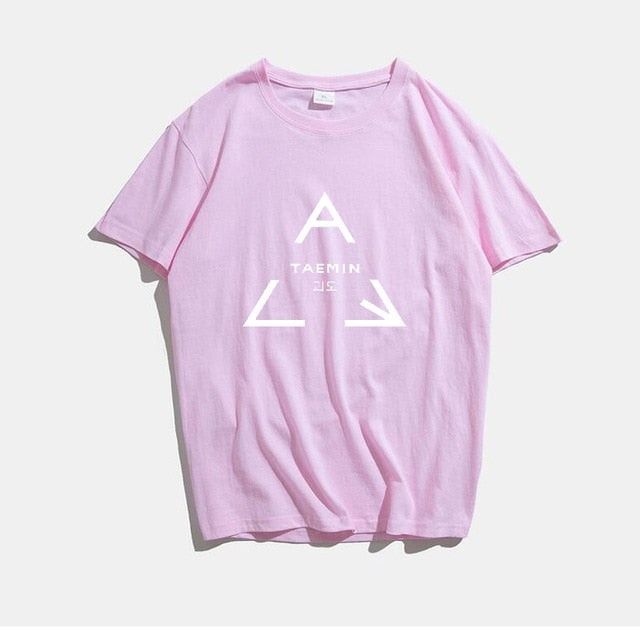 Kpop Merchandise Shinee Taemin Kpop Shot Sleeve O Neck T Shirt Unisex K-pop Cotton Casual Steetwear Tshirt