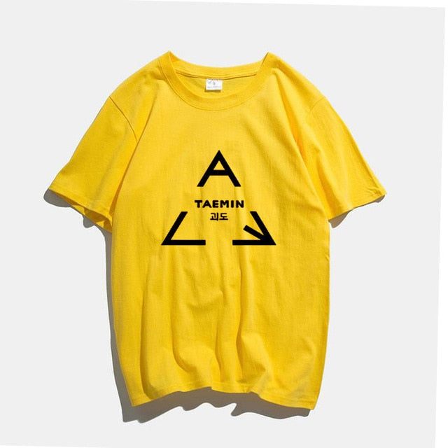 Kpop Merchandise Shinee Taemin Kpop Shot Sleeve O Neck T Shirt Unisex K-pop Cotton Casual Steetwear Tshirt