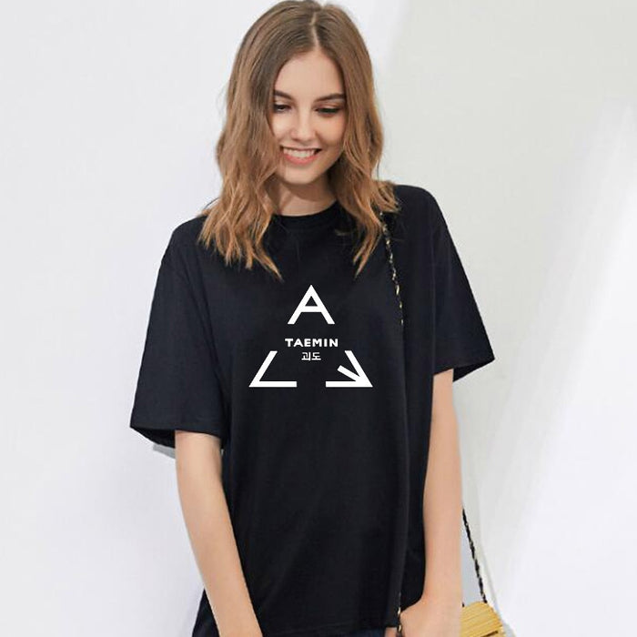 Kpop Merchandise Shinee Taemin Kpop Shot Sleeve O Neck T Shirt Unisex K-pop Cotton Casual Steetwear Tshirt