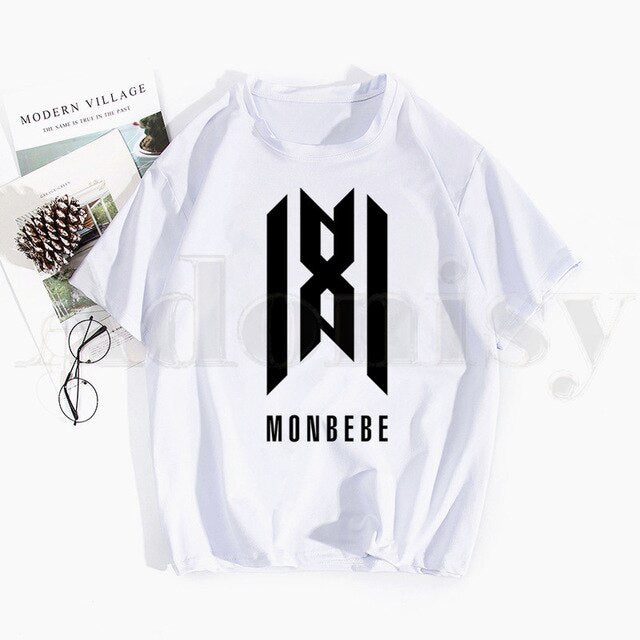 Monsta X K-pop Print T Shirts Spring Tops Tees Men Women Short Sleeve Casual T Shirt Streetwear Funny