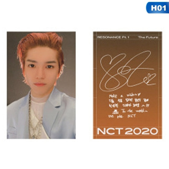 Kpop NCT RESONANCE Pt. 1 LOMO Card Photocard Self Made Cards Orange Signature Small Card For Fans Collection Stationery