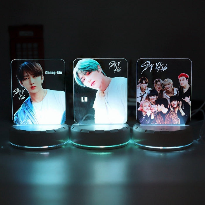 Kpop STRAY KIDS Acrylic LED Stand Action Figures Stand Desktop Display For Fans Collection Gift Stationery