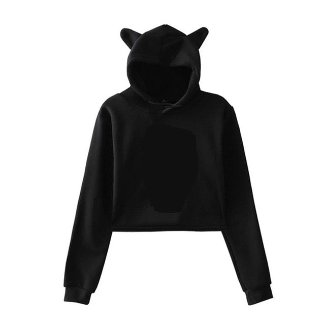 Kpop Stray Kids Cropped Hoodies Newest Fashion Cat Ear Hoodies Winter Long Sleeve Casual Pullover Straykids Hipster Coat Girls