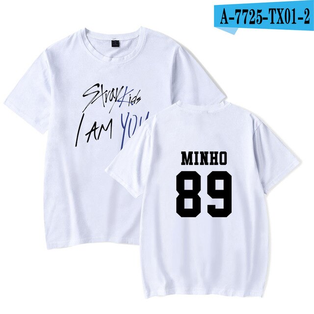 Kpop StrayKids Stray Kids Album Fan Club Shirts Hip Hop Loose Clothes Tshirt T Shirt Short Sleeve Tops T-shirt Summer Tops