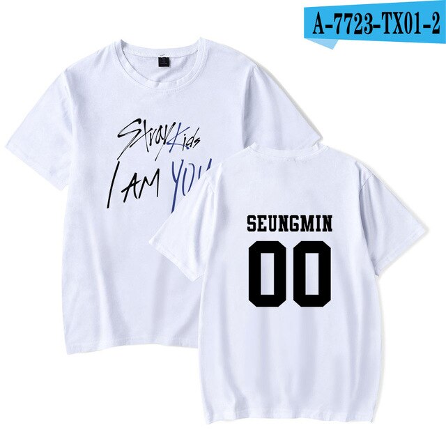 Kpop StrayKids Stray Kids Album Fan Club Shirts Hip Hop Loose Clothes Tshirt T Shirt Short Sleeve Tops T-shirt Summer Tops