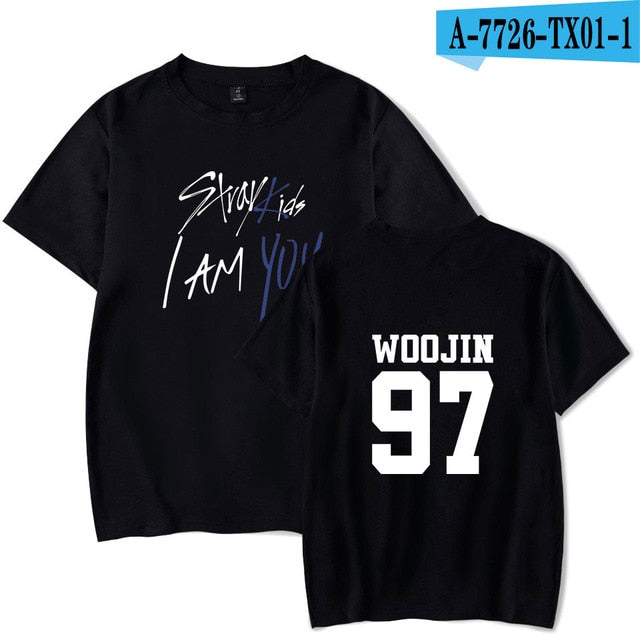 Kpop StrayKids Stray Kids Album Fan Club Shirts Hip Hop Loose Clothes Tshirt T Shirt Short Sleeve Tops T-shirt Summer Tops