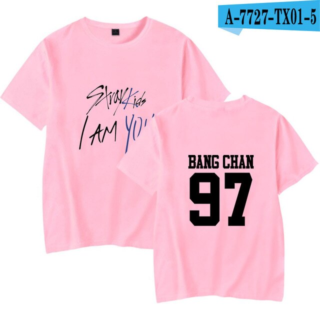 Kpop StrayKids Stray Kids Album Fan Club Shirts Hip Hop Loose Clothes Tshirt T Shirt Short Sleeve Tops T-shirt Summer Tops
