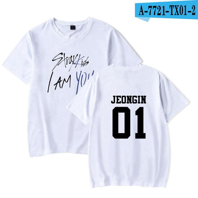 Kpop StrayKids Stray Kids Album Fan Club Shirts Hip Hop Loose Clothes Tshirt T Shirt Short Sleeve Tops T-shirt Summer Tops