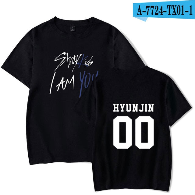 Kpop StrayKids Stray Kids Album Fan Club Shirts Hip Hop Loose Clothes Tshirt T Shirt Short Sleeve Tops T-shirt Summer Tops