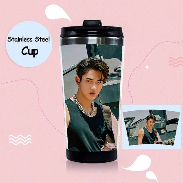 Kpop SuperM 1st Mini Album Stainless Steel Water Cup BAEKHYUN LUCAS MARK TAEYONG TEN TAEMIN KAI Double Layer Bottle