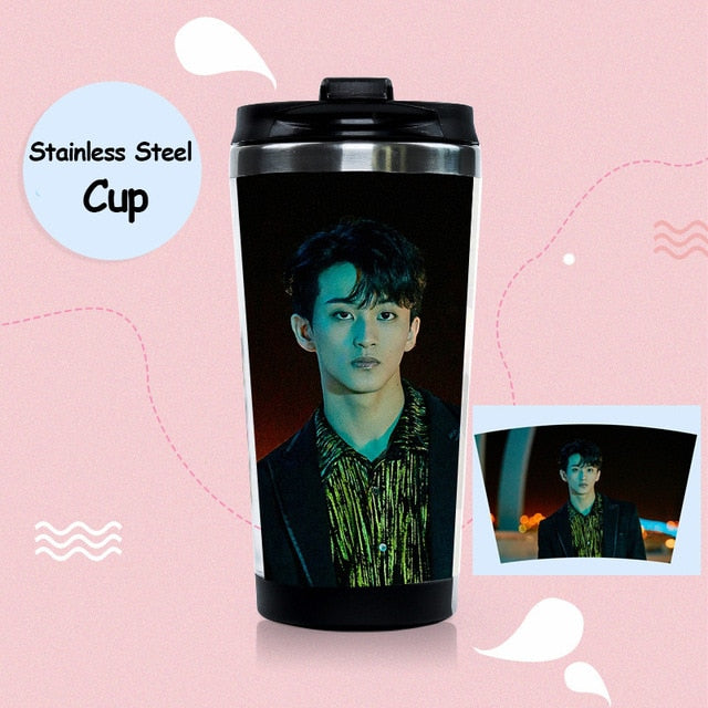 Kpop SuperM 1st Mini Album Stainless Steel Water Cup BAEKHYUN LUCAS MARK TAEYONG TEN TAEMIN KAI Double Layer Bottle
