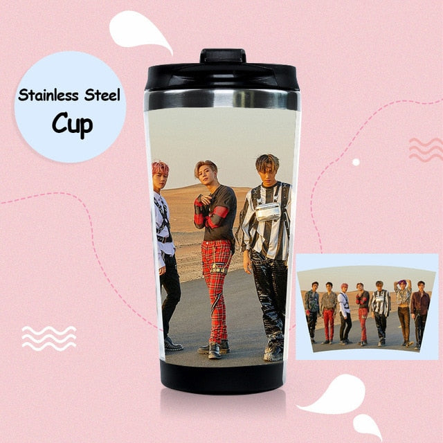 Kpop SuperM 1st Mini Album Stainless Steel Water Cup BAEKHYUN LUCAS MARK TAEYONG TEN TAEMIN KAI Double Layer Bottle