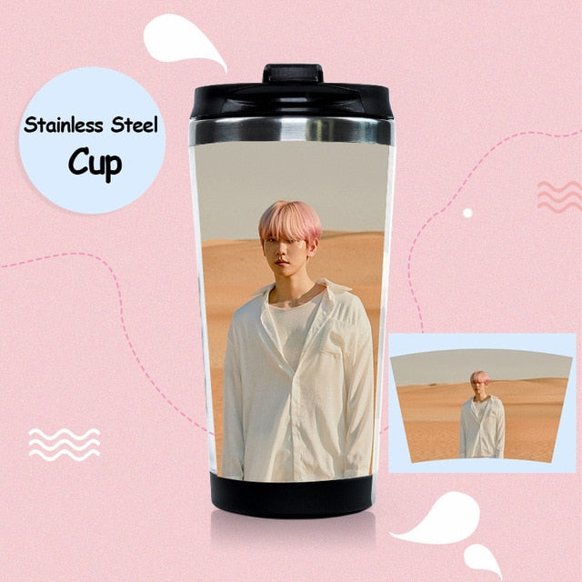 Kpop SuperM 1st Mini Album Stainless Steel Water Cup BAEKHYUN LUCAS MARK TAEYONG TEN TAEMIN KAI Double Layer Bottle
