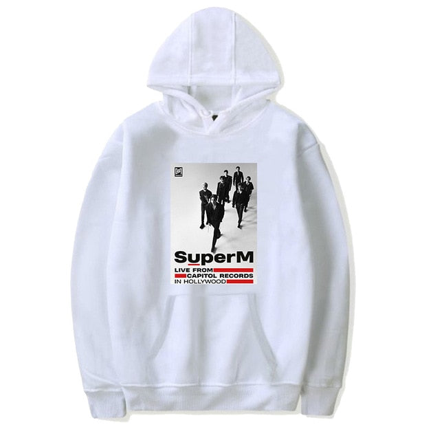 Kpop SuperM Hoodie Women Men Pullover Cap Hoodie Sweatshirt Tops