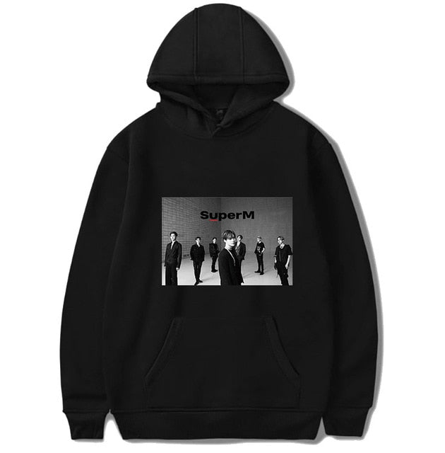 Kpop SuperM Hoodie Women Men Pullover Cap Hoodie Sweatshirt Tops