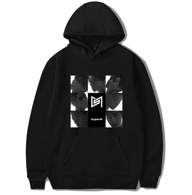 Kpop SuperM Hoodie Women Men Pullover Cap Hoodie Sweatshirt Tops