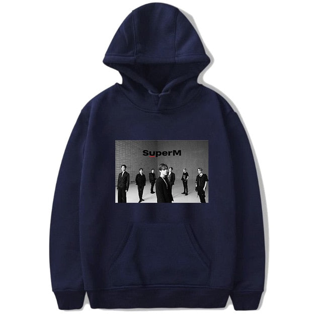 Kpop SuperM Hoodie Women Men Pullover Cap Hoodie Sweatshirt Tops
