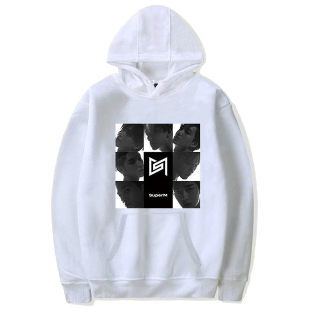 Kpop SuperM Hoodie Women Men Pullover Cap Hoodie Sweatshirt Tops