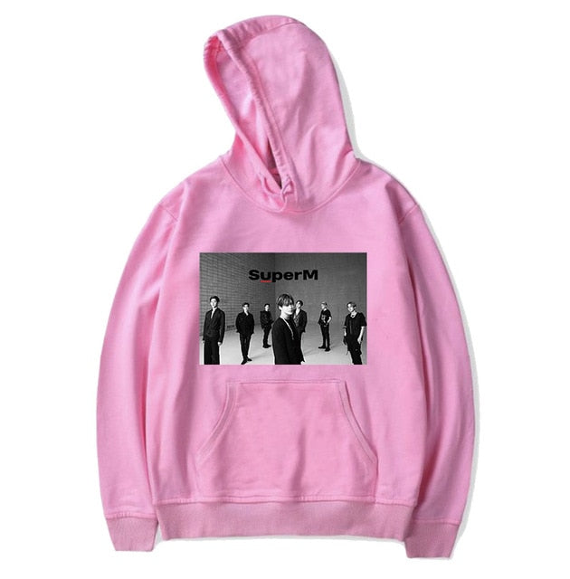 Kpop SuperM Hoodie Women Men Pullover Cap Hoodie Sweatshirt Tops
