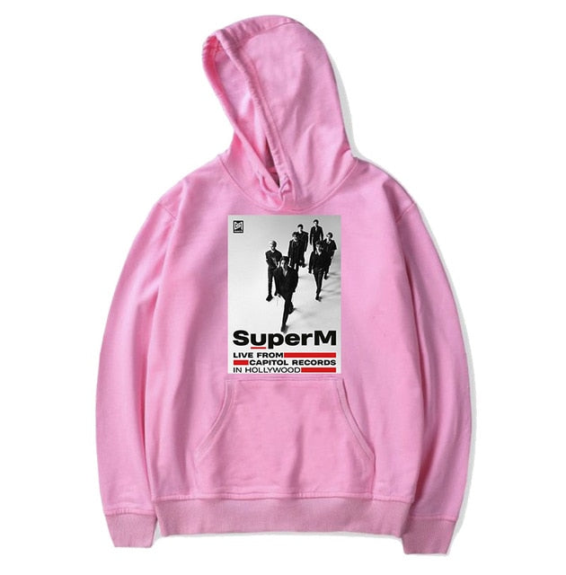 Kpop SuperM Hoodie Women Men Pullover Cap Hoodie Sweatshirt Tops