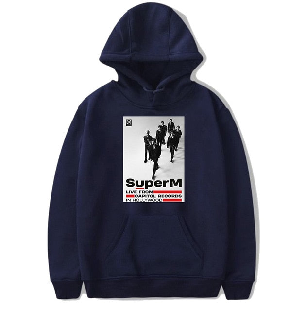 Kpop SuperM Hoodie Women Men Pullover Cap Hoodie Sweatshirt Tops