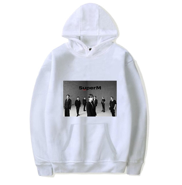 Kpop SuperM Hoodie Women Men Pullover Cap Hoodie Sweatshirt Tops