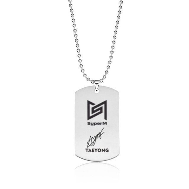 Kpop SuperM KAI LUCAS TEN Titanium Steel Unisex Necklace Women Men Jewelry