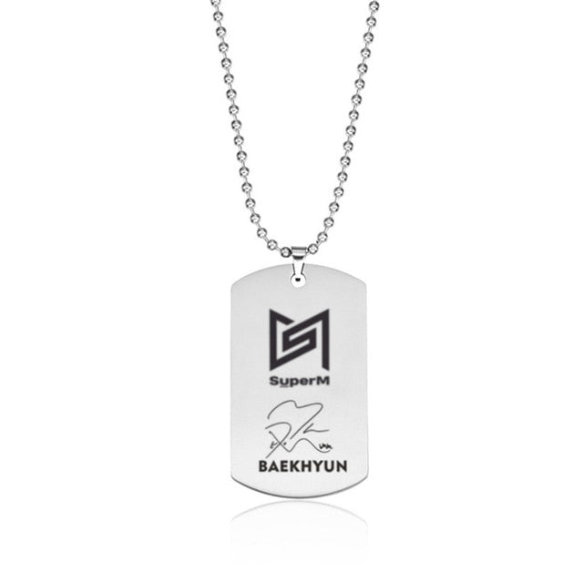 Kpop SuperM KAI LUCAS TEN Titanium Steel Unisex Necklace Women Men Jewelry