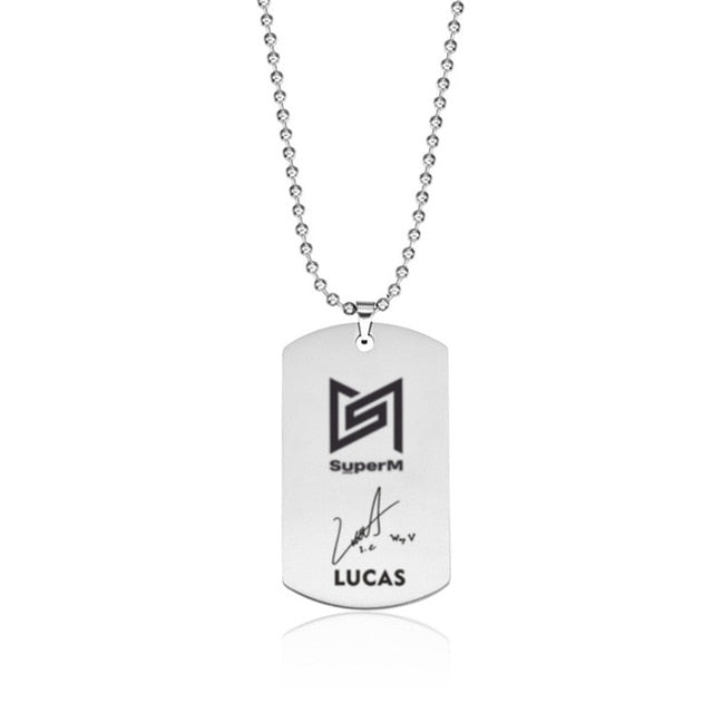 Kpop SuperM KAI LUCAS TEN Titanium Steel Unisex Necklace Women Men Jewelry