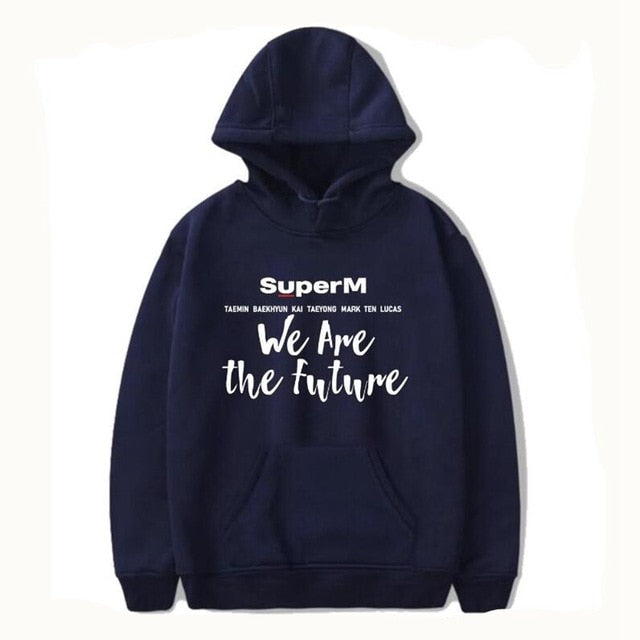 Kpop SuperM hoodies sweatshirt we are the future printing unisex pullover sweatshirts