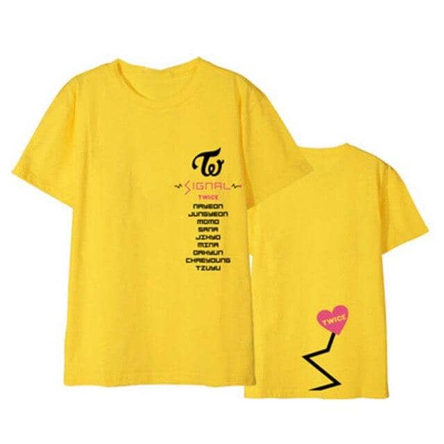 Kpop Newest Kpop TWICE SIGNAL Album Shirts K-POP Casual Cotton Clothes Tshirt T Shirt Short Sleeve Tops T-shirt DX440 that you'll fall in love with. At an affordable price at KPOPSHOP, We sell a variety of Kpop TWICE SIGNAL Album Shirts K-POP Casual Cotton Clothes Tshirt T Shirt Short Sleeve Tops T-shirt DX440 with Free Shipping.