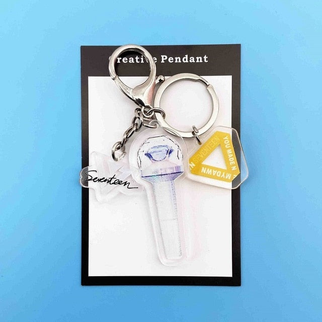 Kpop TWICE keychain Mamamoo Exo SJ Seventeen  LIGHT STICK Key chain Pendant high quality