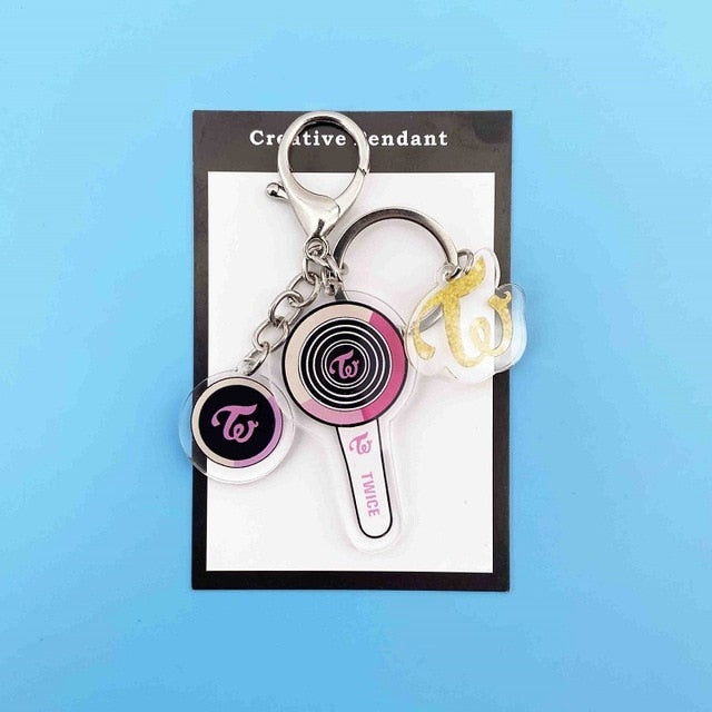 Kpop TWICE keychain Mamamoo Exo SJ Seventeen  LIGHT STICK Key chain Pendant high quality