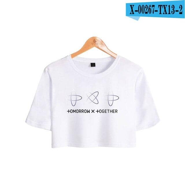 Kpop TXT TOMORROW X TOGETHER Group Logo YEONJUN Women Short T-shirt Pullover Sexy Tee - Kpopshop