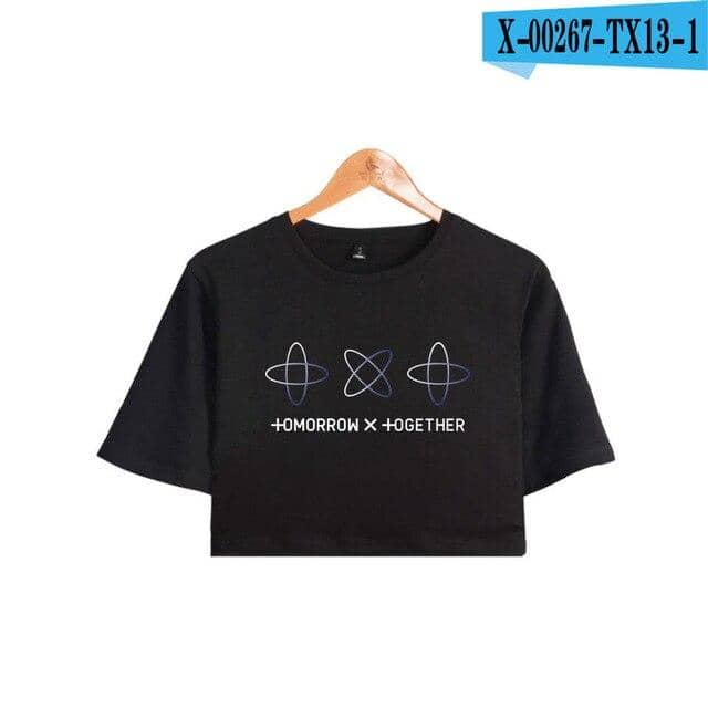 Kpop TXT TOMORROW X TOGETHER Group Logo YEONJUN Women Short T-shirt Pullover Sexy Tee - Kpopshop