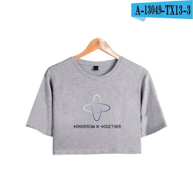 Kpop TXT TOMORROW X TOGETHER Group Logo YEONJUN Women Short T-shirt Pullover Sexy Tee - Kpopshop