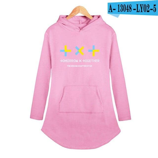 Kpop Newest Kpop TXT tomorrow together Tops Personality Sport Casual Hoodie Dress Summer Fashion Woman Party Night Long Square Up Streetwear that you'll fall in love with. At an affordable price at KPOPSHOP, We sell a variety of Kpop TXT tomorrow together Tops Personality Sport Casual Hoodie Dress Summer Fashion Woman Party Night Long Square Up Streetwear with Free Shipping.