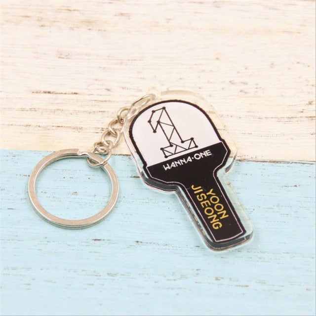 Kpop Wanna One Album KANG DANIEL PARK JI HOON Key Chain Concert Lamp Light Sticks