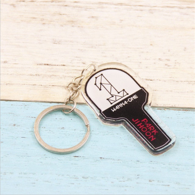 Kpop Wanna One Album KANG DANIEL PARK JI HOON Key Chain Concert Lamp Light Sticks