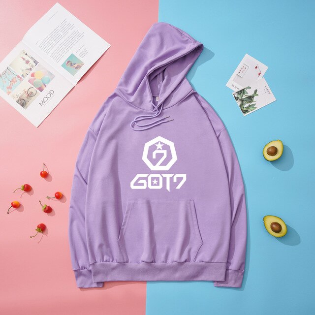 Kpop Women Autumn New Long Sleeve Got7 Fashion Print Hoodie Sportswear Streetwear Loose Popular Hoody Sweatshirt Female